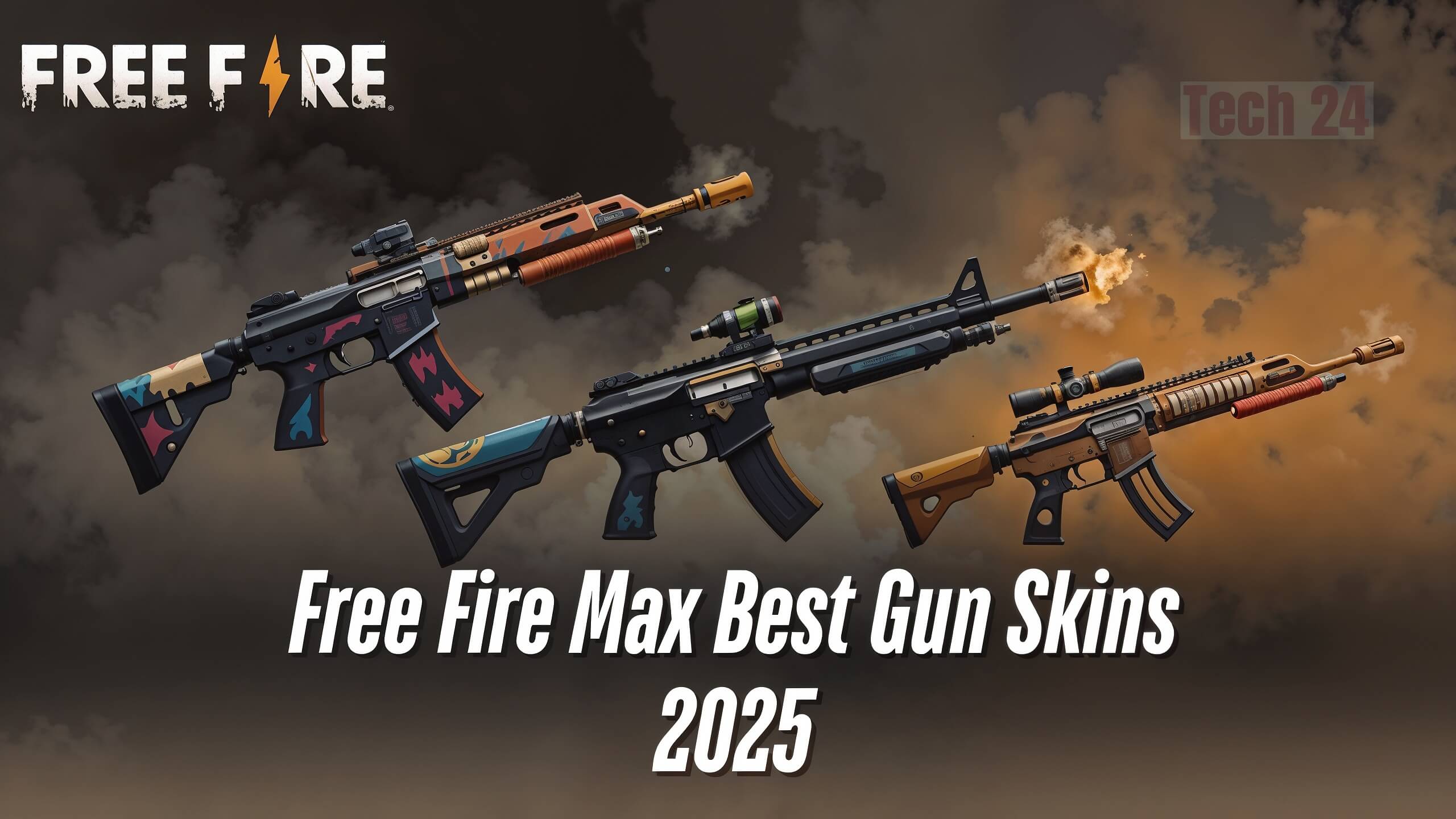 Free Fire Max Best Gun Skins 2025 - टॉप गन स्किन्स Tropical Parrot M1887 और Dragon Flame AK